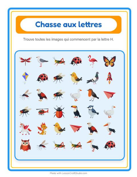 Aperçu de la fiche Trouve Et Compte avec Choses qui volent pour École maternelle (petite/moyenne section, 3-5 ans)