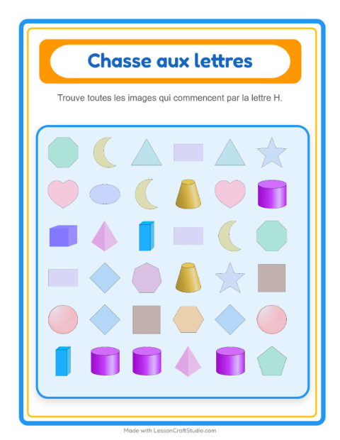 Aperçu de la fiche Trouve Et Compte avec Formes pour École maternelle (petite/moyenne section, 3-5 ans)