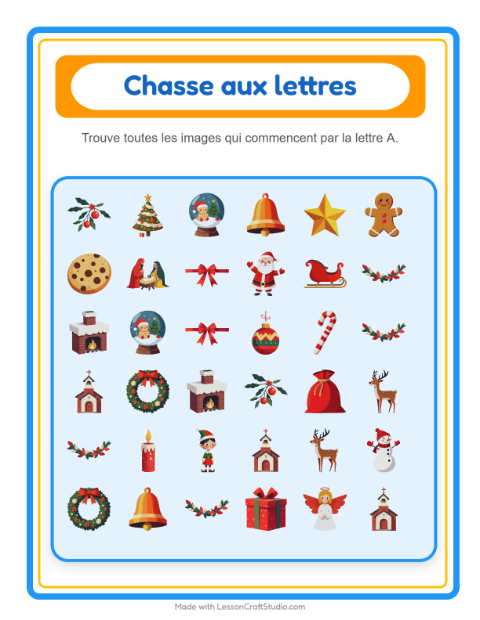 Aperçu de la fiche Trouve Et Compte avec Noël pour École maternelle (petite/moyenne section, 3-5 ans)
