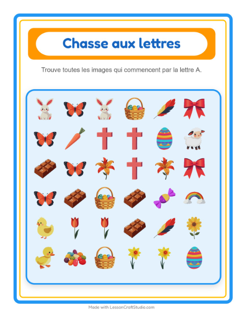 Aperçu de la fiche Trouve Et Compte avec Pâques pour École maternelle (petite/moyenne section, 3-5 ans)