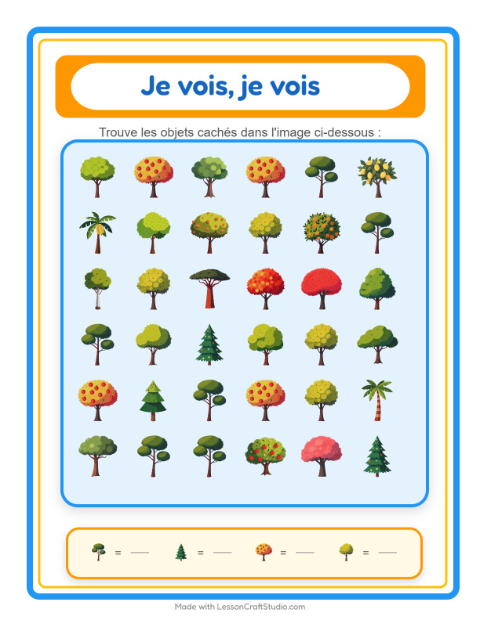 trouve-et-compte-objets-caches-arbres