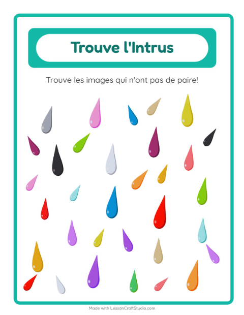 Aperçu de la fiche Trouve Les Objets avec Couleurs pour École maternelle (grande section, 5-7 ans)