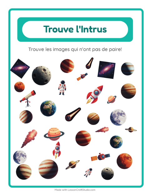 Aperçu de la fiche Trouve Les Objets avec Espace pour École maternelle (grande section, 5-7 ans)