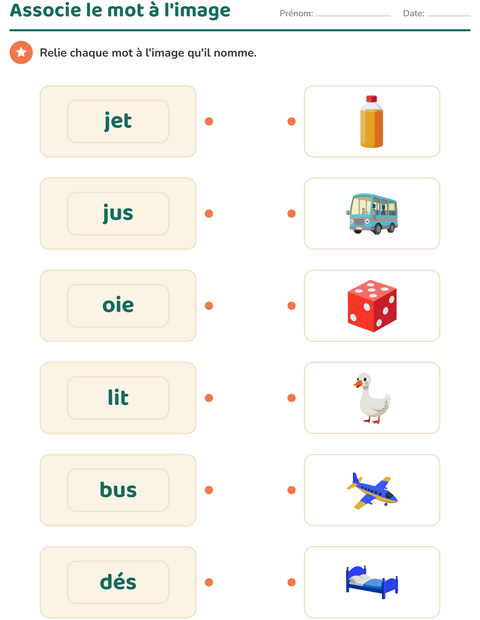 Aperçu de la fiche Vocabulaire en images pour École maternelle (grande section, 5-7 ans)