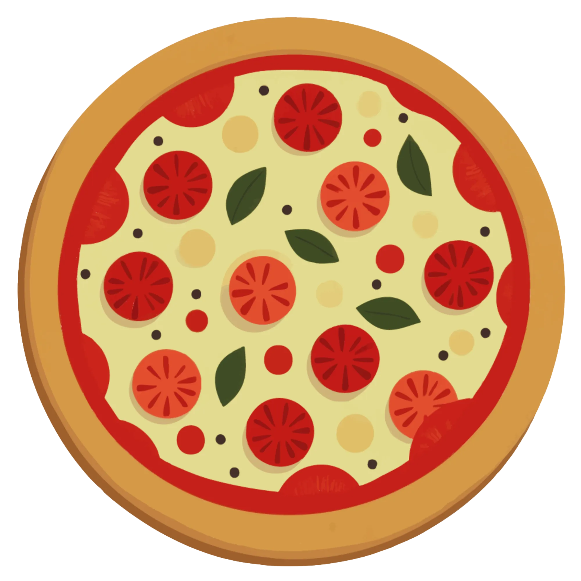 Pizza — thematische educatieve afbeelding