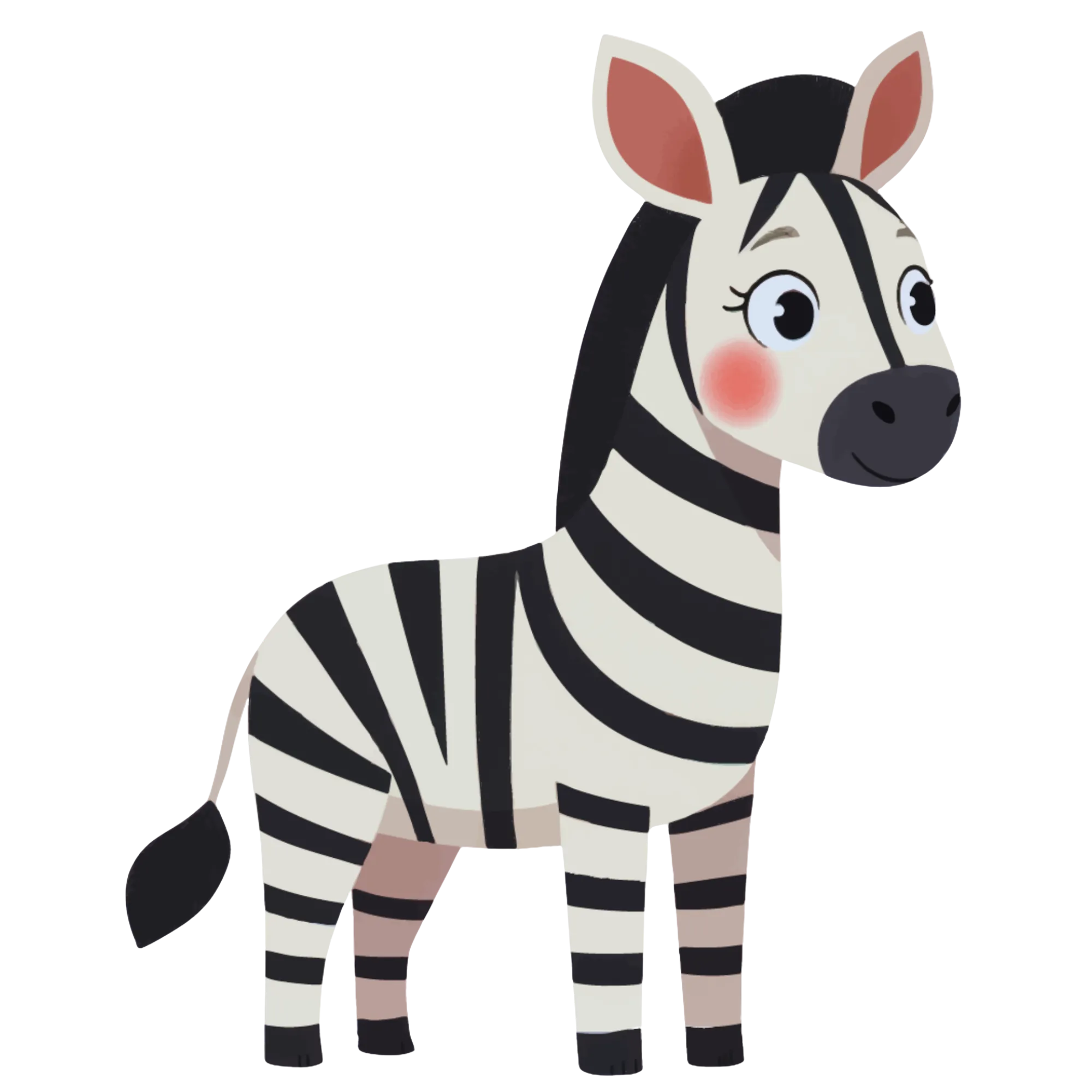 Zebra illustratie voor meertalige werkbladen