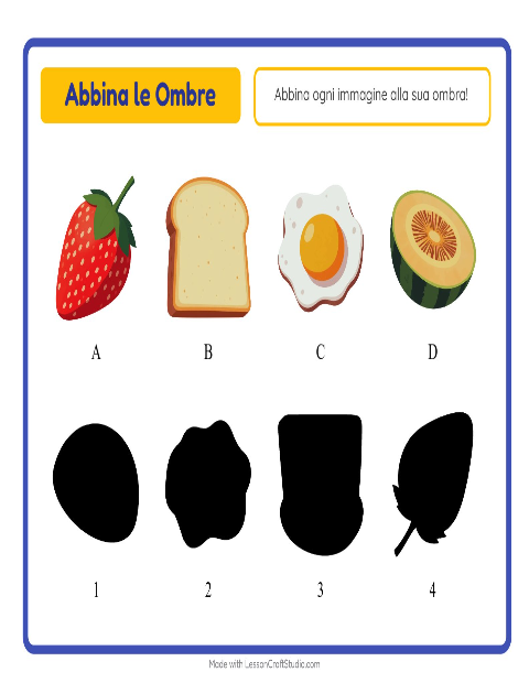 Abbina le ombre – Colazione