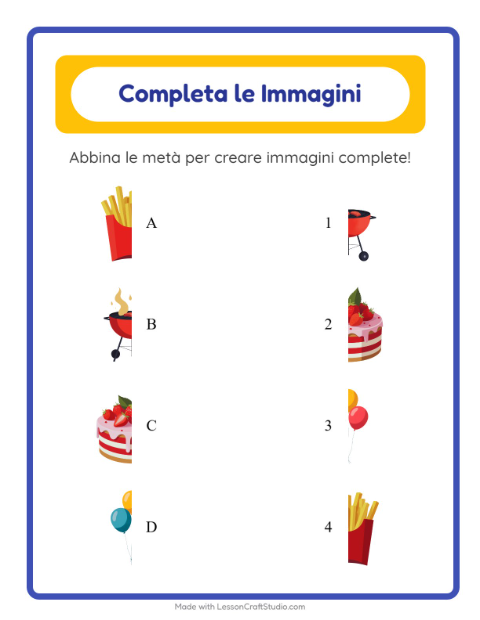Anteprima della scheda di Abbina Le Ombre con 4 luglio per Scuola dell'infanzia (5-7 anni)