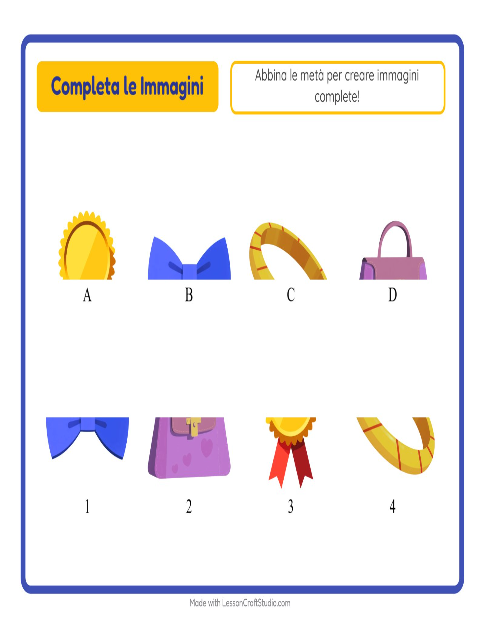 Anteprima della scheda di Abbina Le Ombre con Accessori per Scuola dell'infanzia (5-7 anni)