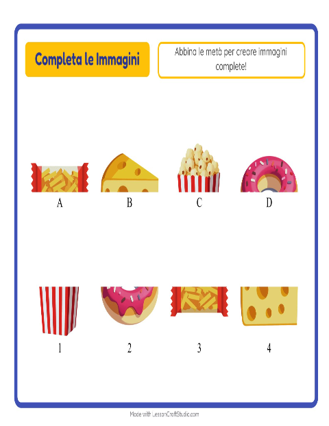 Anteprima della scheda di Abbina Le Ombre con Al supermercato per Scuola dell'infanzia (5-7 anni)