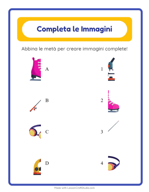 Anteprima della scheda di Abbina Le Ombre con Attività per Scuola dell'infanzia (5-7 anni)