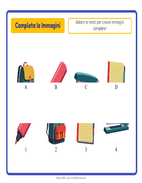 Anteprima della scheda di Abbina Le Ombre con Aula per Scuola dell'infanzia (5-7 anni)