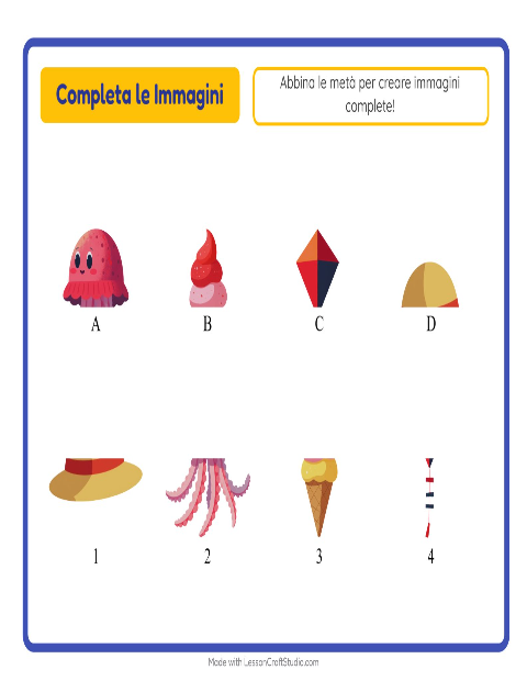 Anteprima della scheda di Abbina Le Ombre con Estate per Scuola dell'infanzia (5-7 anni)