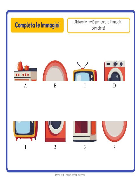 Anteprima della scheda di Abbina Le Ombre con In giro per casa per Scuola dell'infanzia (5-7 anni)