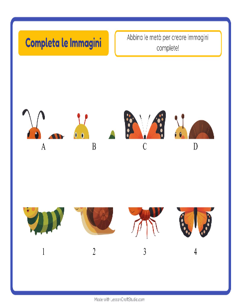 Anteprima della scheda di Abbina Le Ombre con Insetti e scarafaggi per Scuola dell'infanzia (5-7 anni)