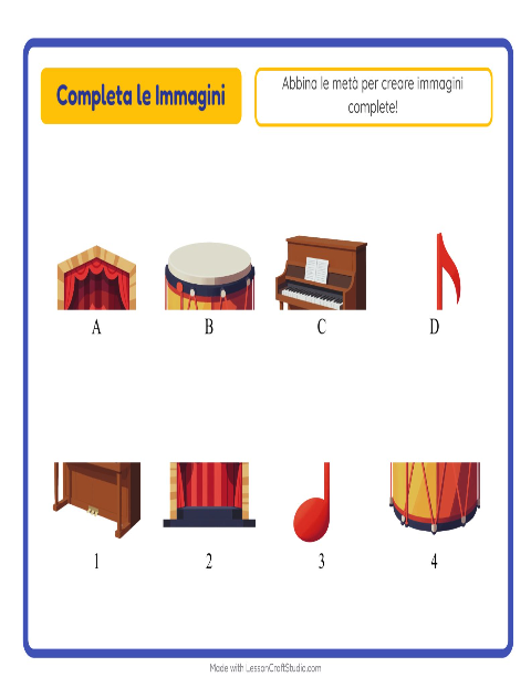 Anteprima della scheda di Abbina Le Ombre con Musica per Scuola dell'infanzia (5-7 anni)
