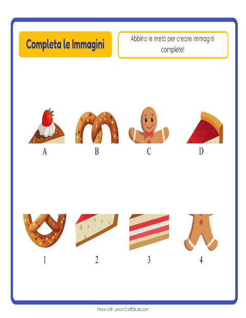 Anteprima della scheda di Abbina Le Ombre con Panetteria per Scuola dell'infanzia (5-7 anni)