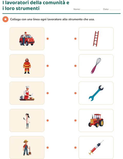 Anteprima della scheda di Abbinamenti di scienze per Scuola dell'infanzia (5-7 anni)