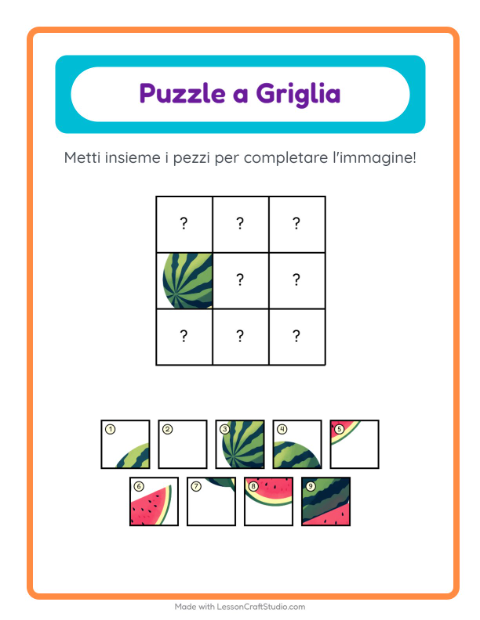 Anteprima della scheda di Abbinamento A Griglia con 4 luglio per Scuola dell'infanzia (5-7 anni)