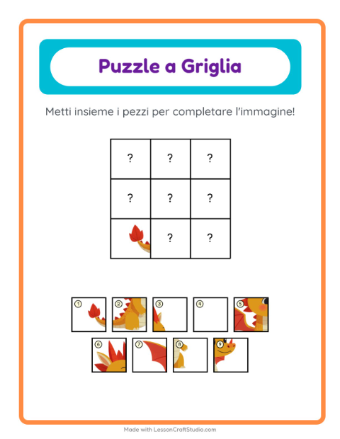 Anteprima della scheda di Abbinamento A Griglia con Cose che volano per Scuola dell'infanzia (5-7 anni)