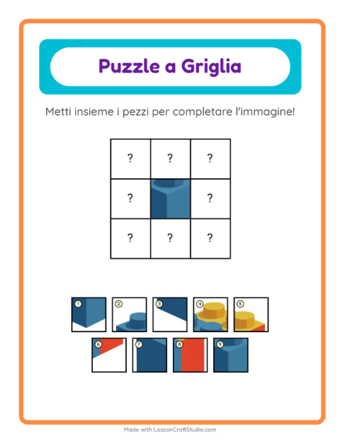 Anteprima della scheda di Abbinamento A Griglia con Giocattoli per Scuola dell'infanzia (5-7 anni)