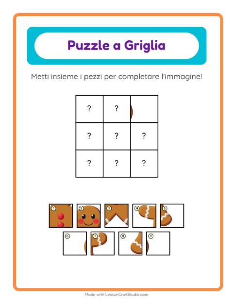 Anteprima della scheda di Abbinamento A Griglia con Natale per Scuola dell'infanzia (5-7 anni)