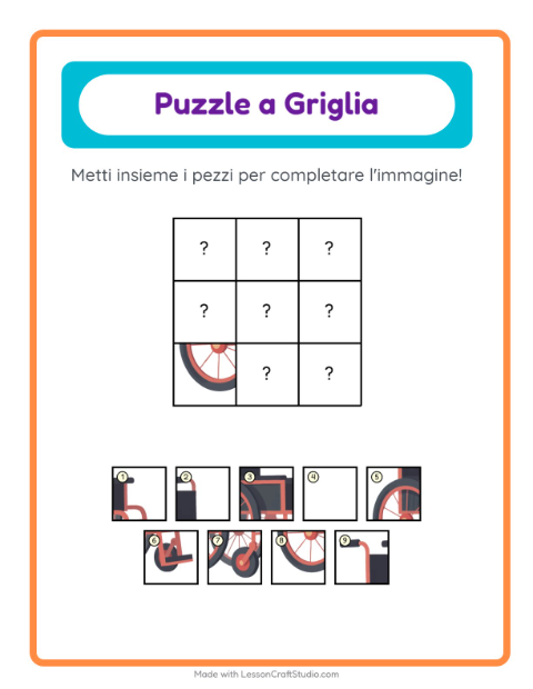 Anteprima della scheda di Abbinamento A Griglia con Ospedale per Scuola dell'infanzia (5-7 anni)