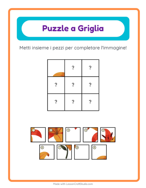Anteprima della scheda di Abbinamento A Griglia con Pasqua per Scuola dell'infanzia (5-7 anni)