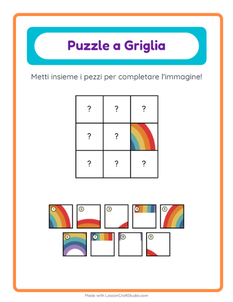 Anteprima della scheda di Abbinamento A Griglia con Primavera per Scuola dell'infanzia (5-7 anni)
