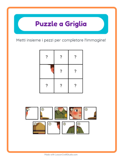 Anteprima della scheda di Abbinamento A Griglia con Professioni per Scuola dell'infanzia (5-7 anni)