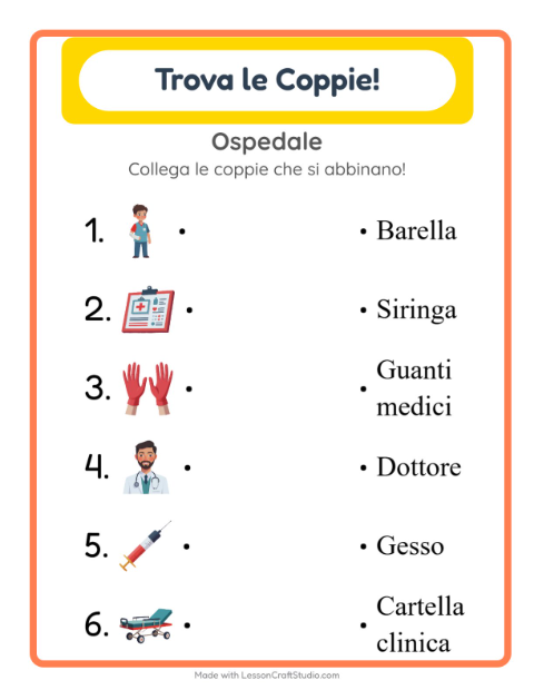 Anteprima della scheda di Abbinamento per Scuola dell'infanzia (5-7 anni)