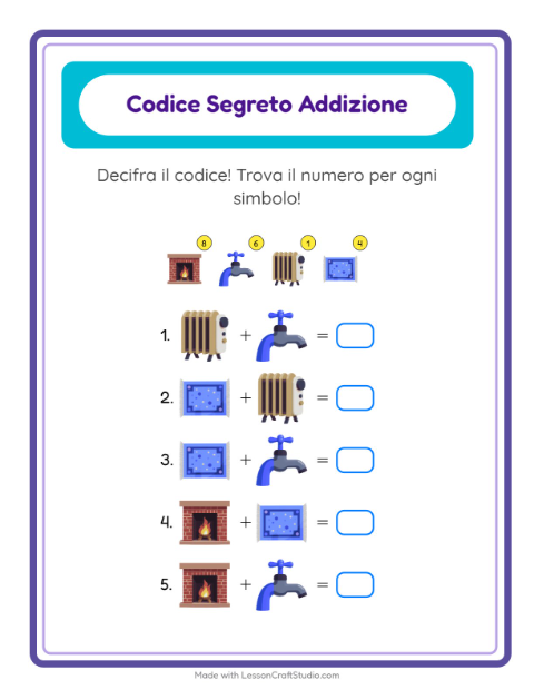 Decodifica e somma – In giro per casa