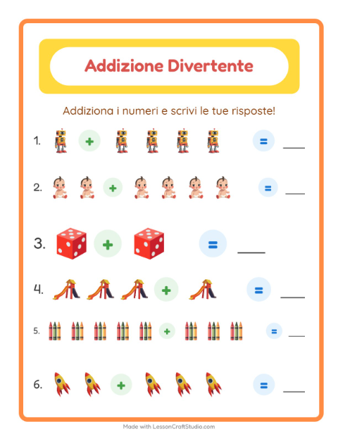 Addizioni – Giocattoli