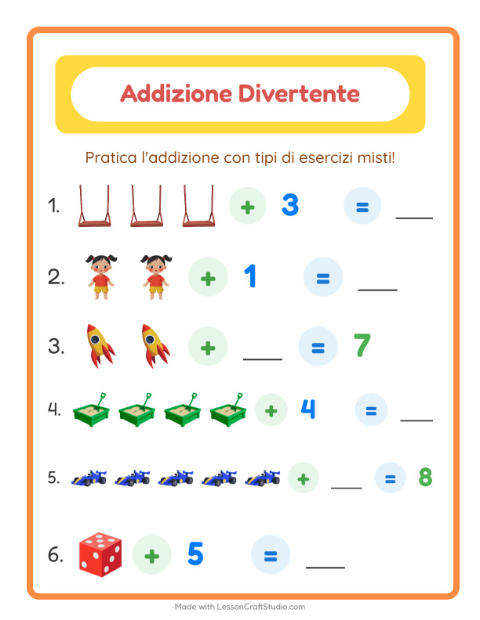 Addizioni – Giocattoli