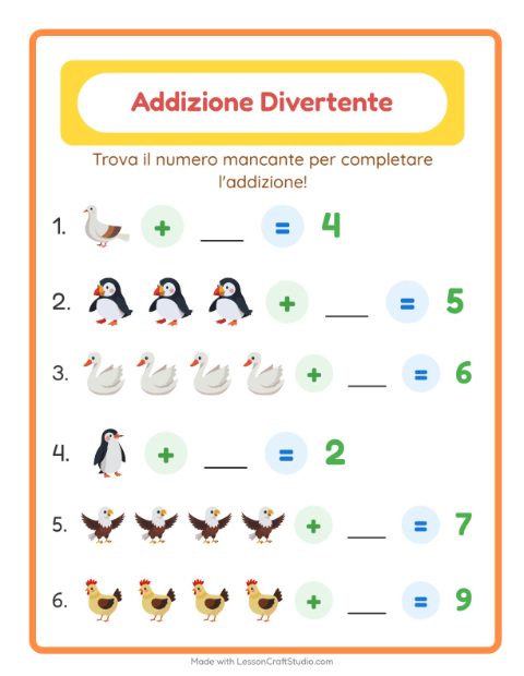 Trova il numero – Uccelli 2