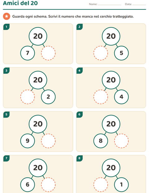 Anteprima della scheda di Amici del 10 per Scuola dell'infanzia (5-7 anni)