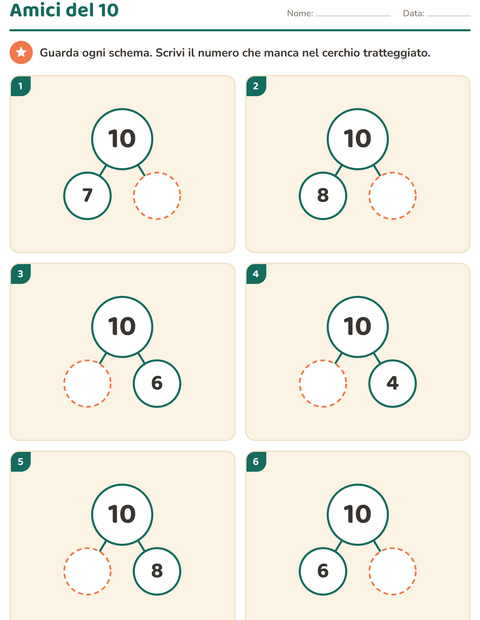 Anteprima della scheda di Amici del 10 per Scuola dell'infanzia (5-7 anni)