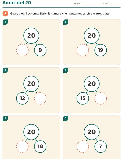 Anteprima della scheda di Amici del 10 per Scuola dell'infanzia (5-7 anni)