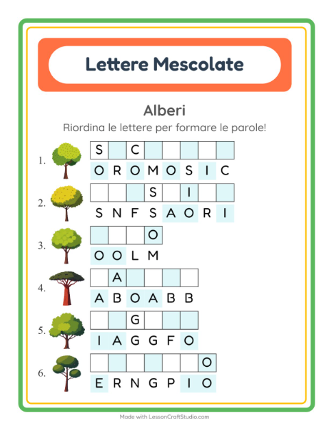 Anagrammi – Alberi