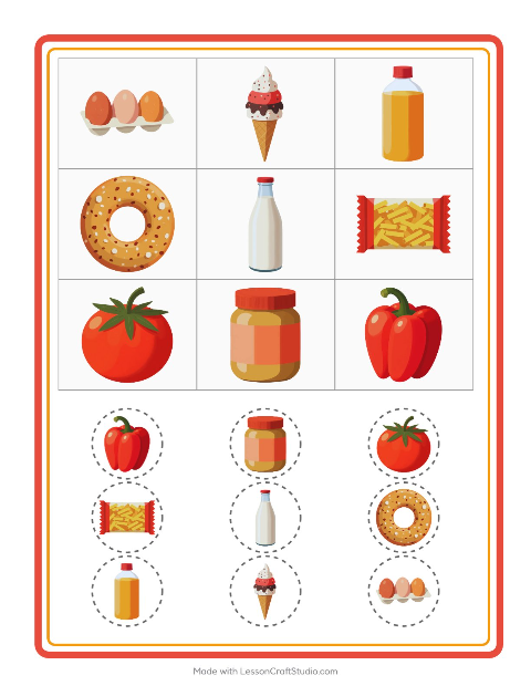 Anteprima della scheda di Bingo con Al supermercato per Scuola dell'infanzia (5-7 anni)