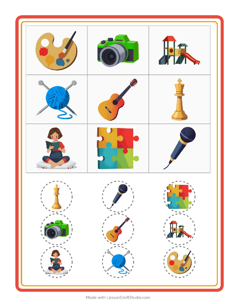 Anteprima della scheda di Bingo con Attività per Scuola dell'infanzia (5-7 anni)