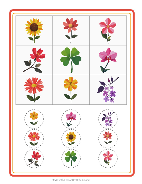 Anteprima della scheda di Bingo con Fiori per Scuola dell'infanzia (5-7 anni)