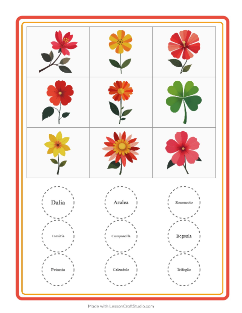 Tombola illustrata: Fiori – per la scuola dell'infanzia — 2