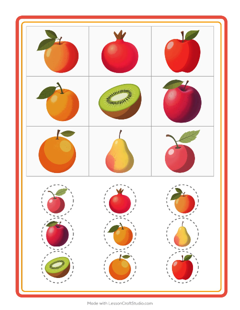 Anteprima della scheda di Bingo con Frutta per Scuola dell'infanzia (5-7 anni)