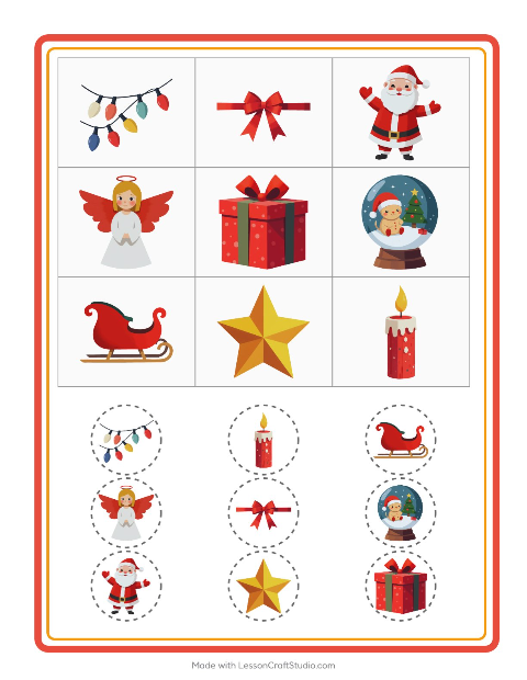 Anteprima della scheda di Bingo con Natale per Scuola dell'infanzia (5-7 anni)