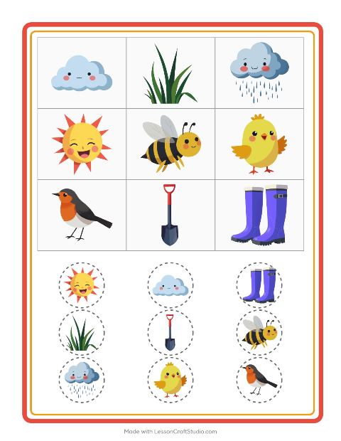 Anteprima della scheda di Bingo con Primavera per Scuola dell'infanzia (5-7 anni)