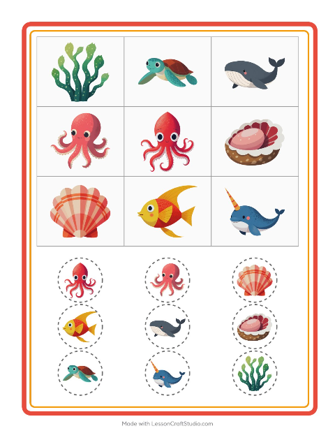 Tombola illustrata – Vita oceanica