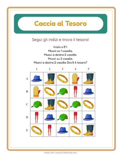 Anteprima della scheda di Caccia Al Tesoro con Accessori per Scuola primaria classe prima