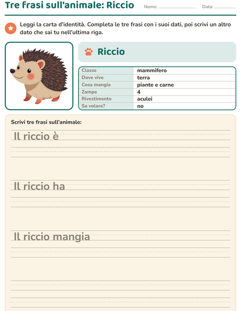 Tre frasi sull'animale: dalla carta d'identità alla frase