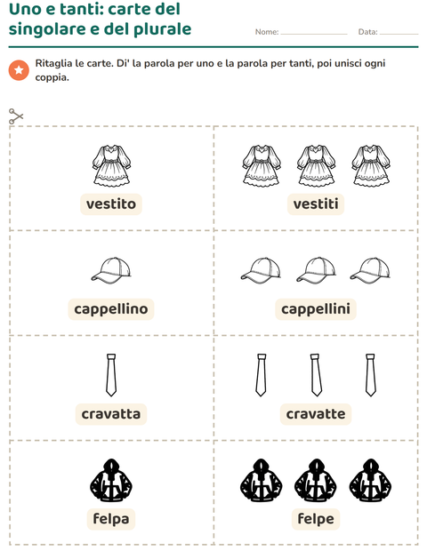 Anteprima della scheda di Carte illustrate con la parola con Abbigliamento BN per Scuola dell'infanzia (5-7 anni)